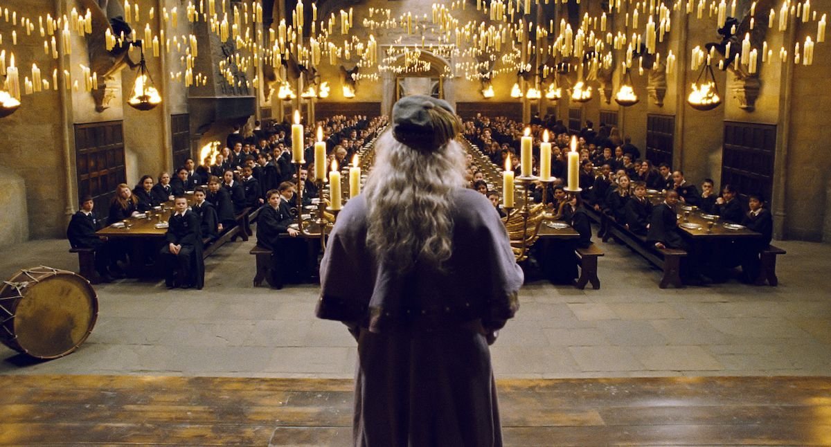 Harry Potter and the Prisoner of Azkaban (2004) – Hogwarts Great Hall set construction at Leavesden Studios showing production design