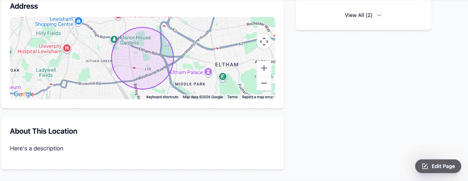 screenshot of edit page button on showcase site