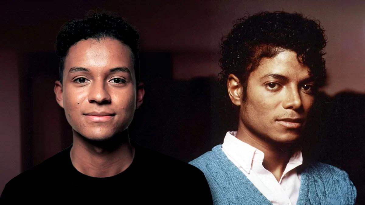 image showing Jaafar Jackson next to an image of his uncle Michael Jackson