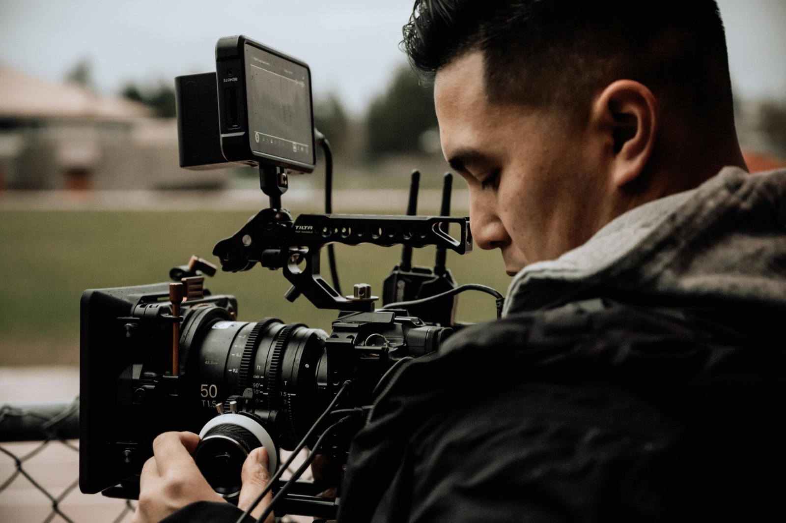 image of a camera operator working on a film set
