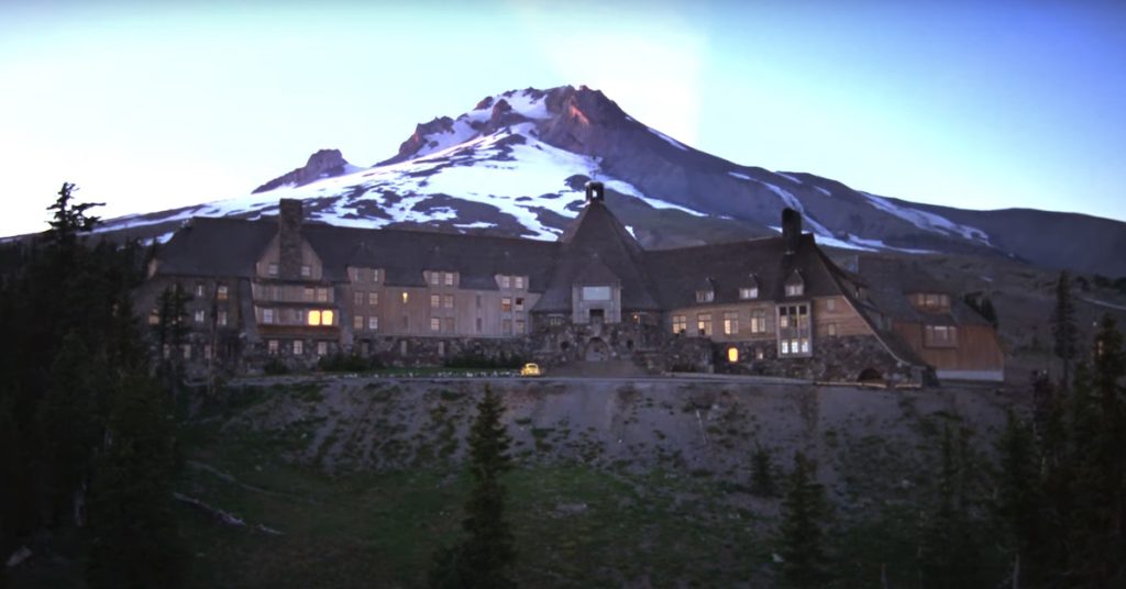The Shining horror film locations - exterior of Timberline Lodge