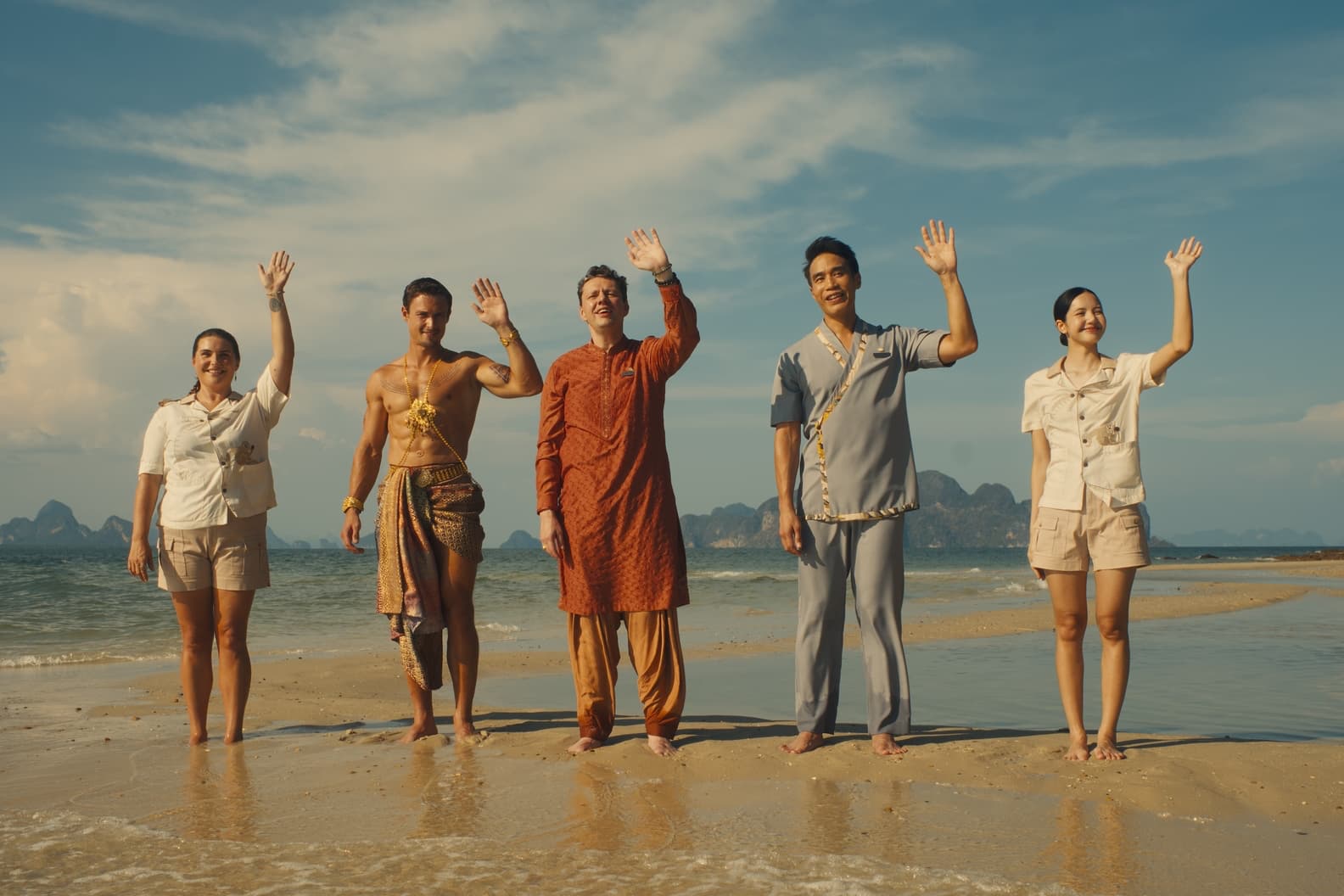 The White Lotus (2021–25) – guests relaxing at a luxury poolside resort filming location used in the HBO series